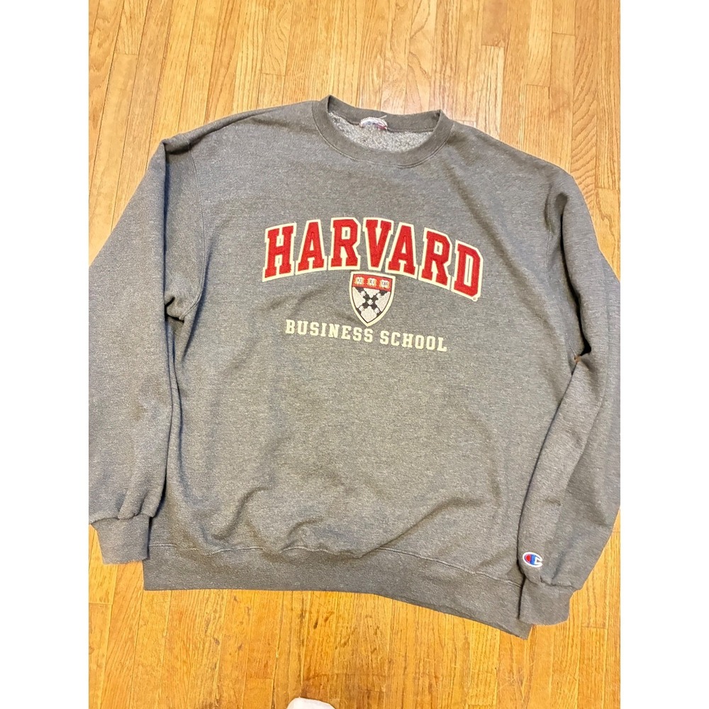 Champion Harvard Business School Sweatshirt Gray Crewneck XL Ivy League